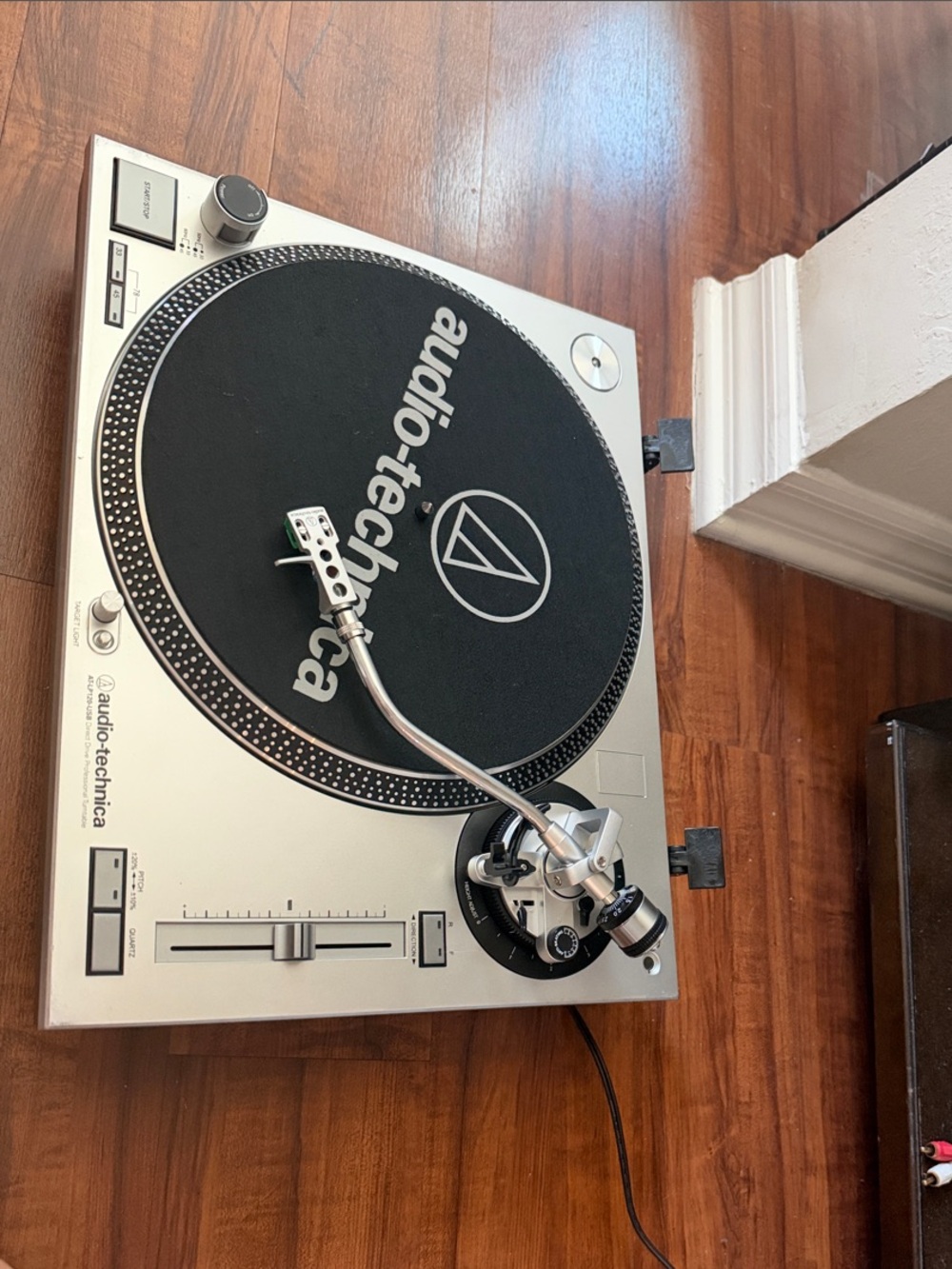 Audio-Technica Silver and Black Direct-Drive DJ Turntable
